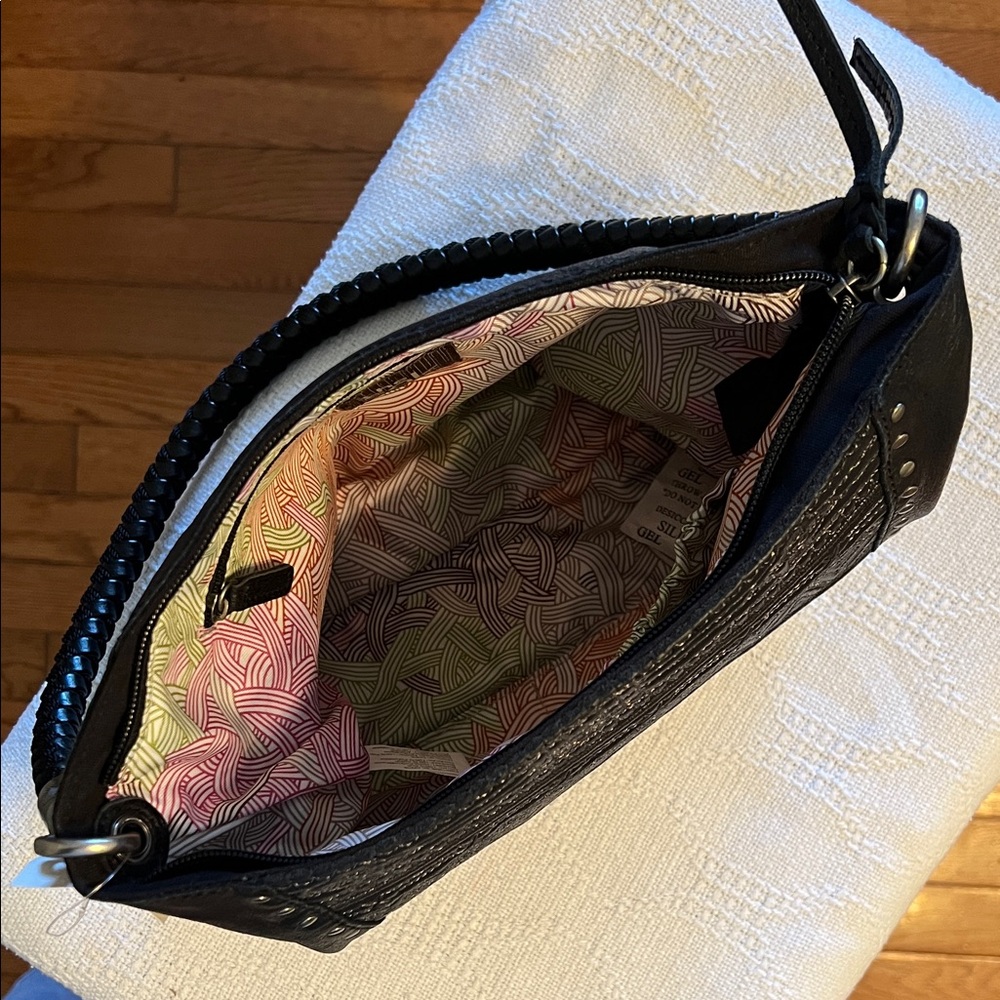 The Sak Black and Silver Embroidered Shoulder Bag - Picture 3 of 6